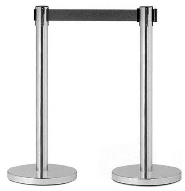 Chromed tensa barriers with black belt rental in Milan Italy
